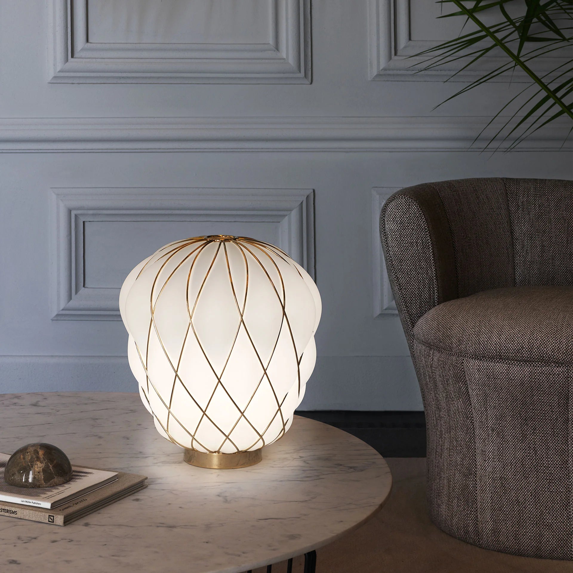 Pinecone Medium Table Lamp - Transparent/Gold-3