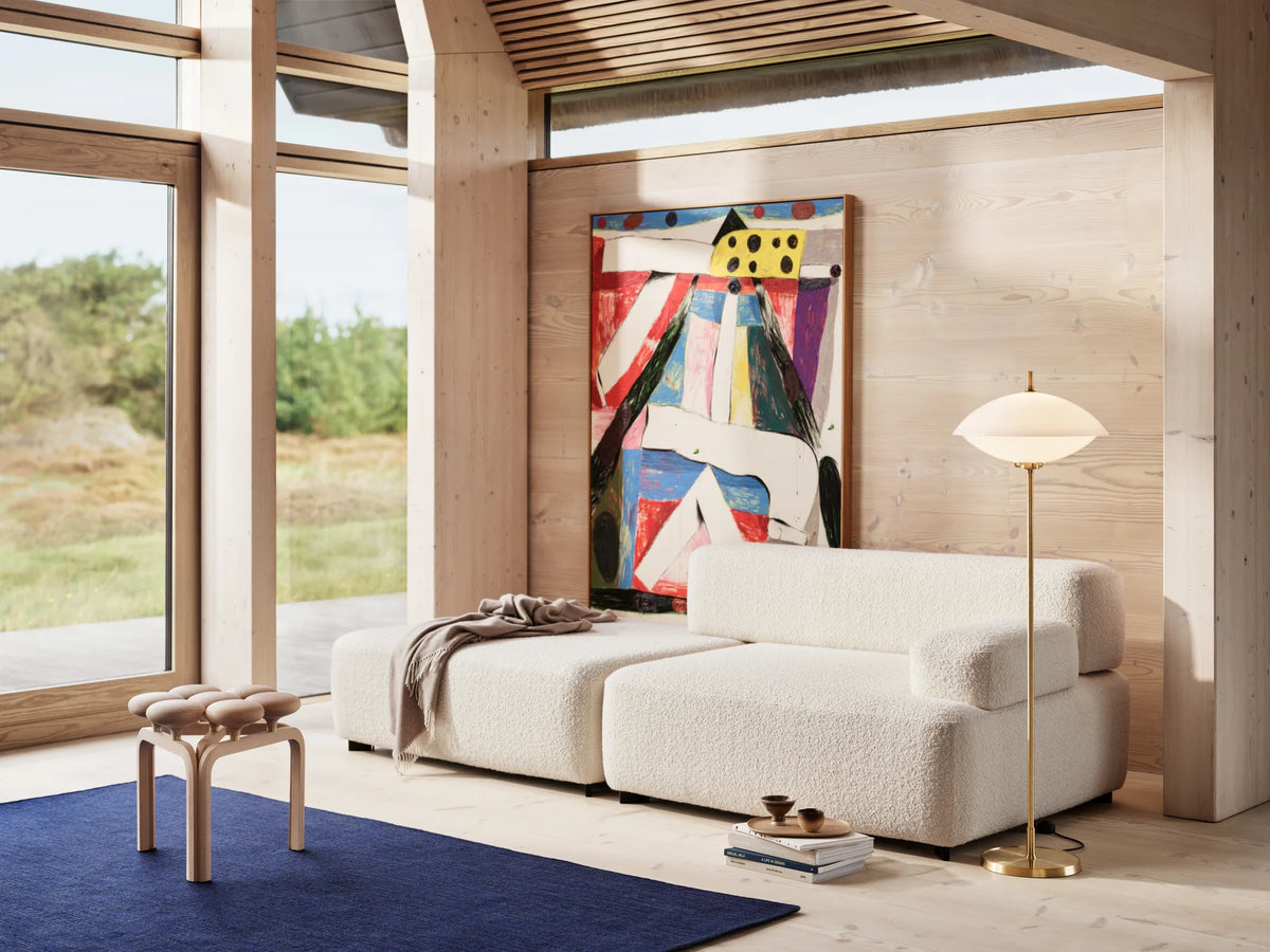 Clam Floor Lamp - Opal/Brass-6