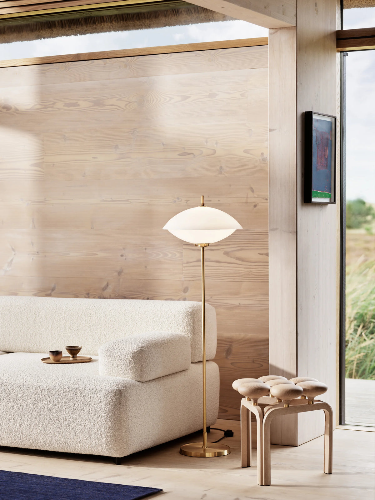 Clam Floor Lamp - Opal/Brass-7