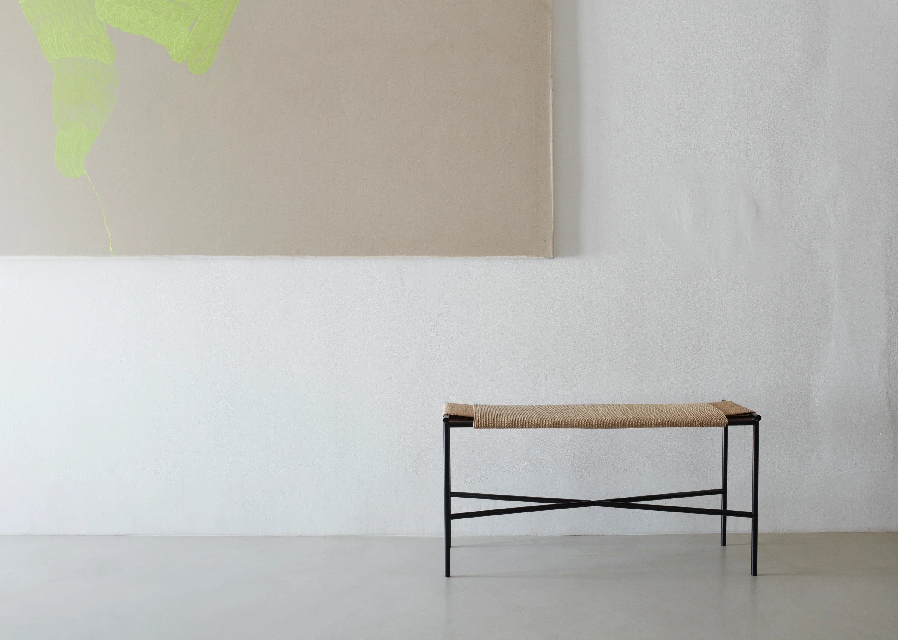 Vent1930651 Bench - Black Powder Coat/Neutral Paper Cord-2
