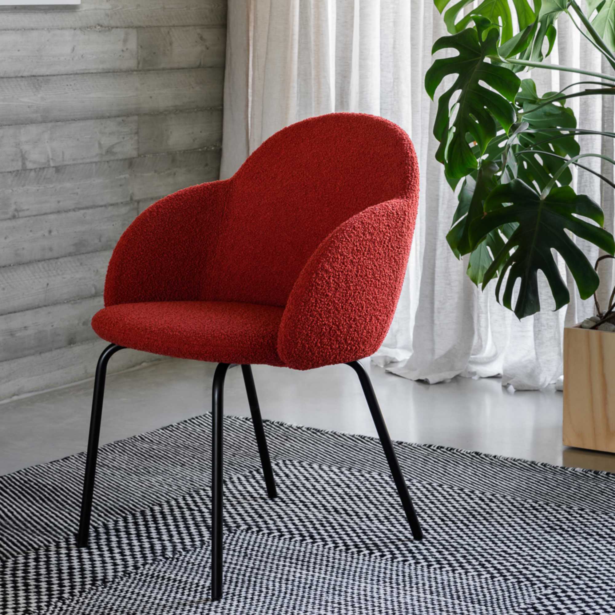 Iola PL 53 Dining Chair - Anthracite / Fabric C (Torrilana Gubbio 21 Salt and Pepper)