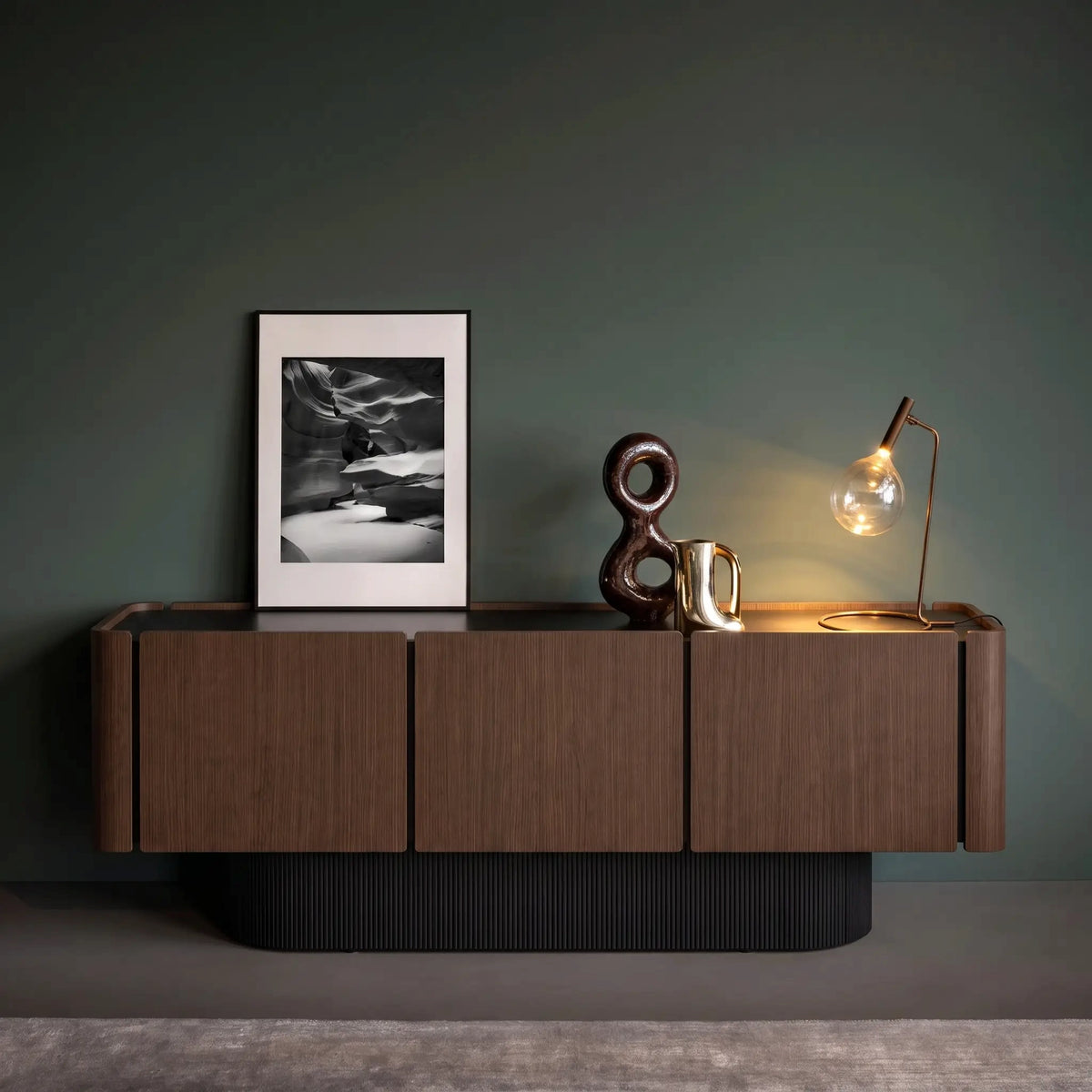 Dune DUN360 Sideboard - Black/Walnut Stained Oak