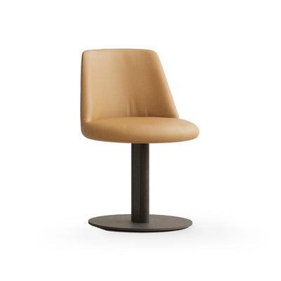Poste POS301 Office Task Chair - Black/Ebony Stained Oak/Leather G2 (Camel 107-2116)