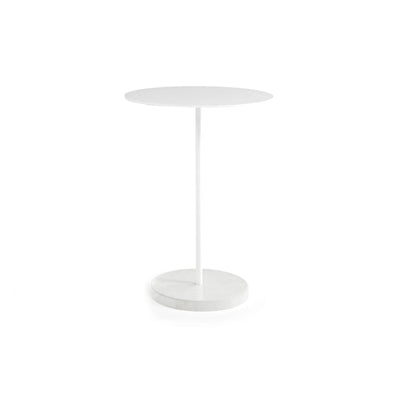 Tapon TAP500 Round Base Side Table - Carrara/White