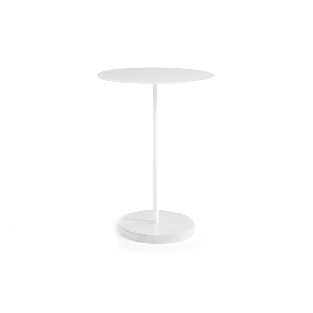 Tapon TAP500 Round Base Side Table - Carrara/White