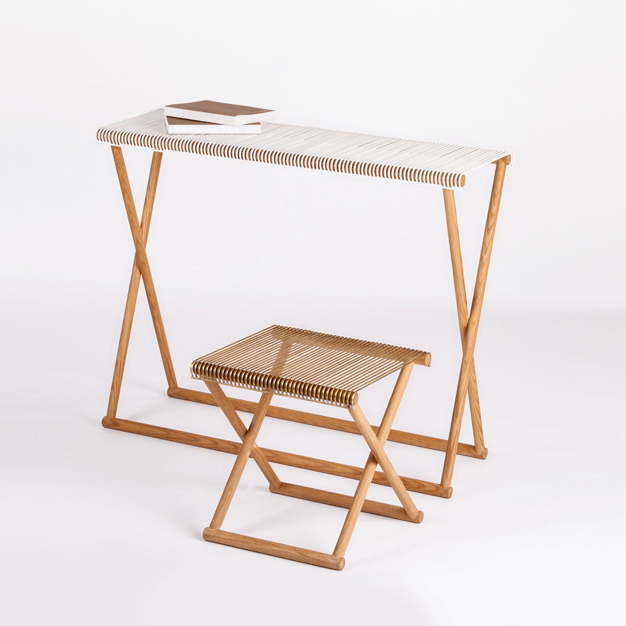 Trestle Console - Natural Oak/Black Iron-4