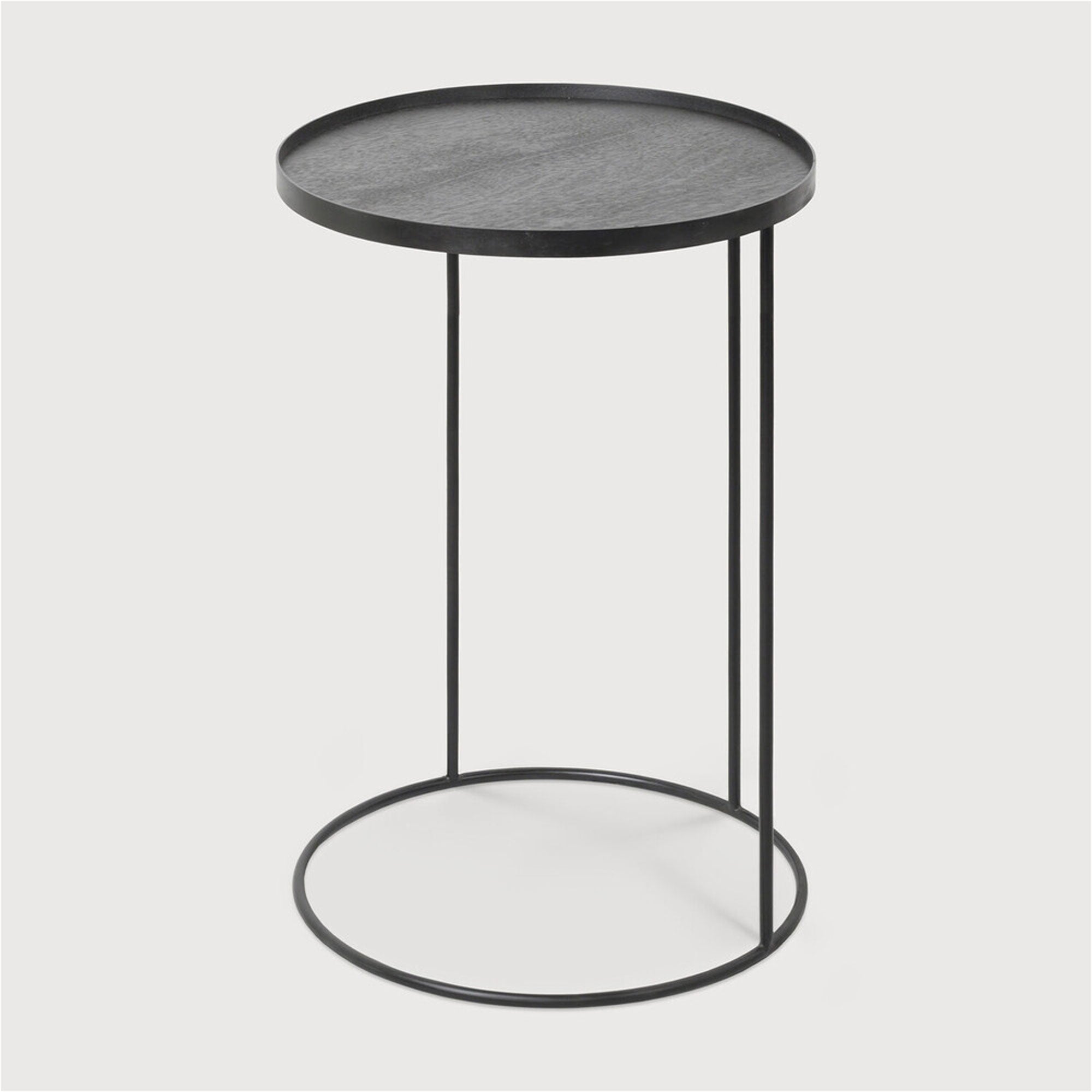 Tray 20704 Side Table - Black/Varnished Wood-2