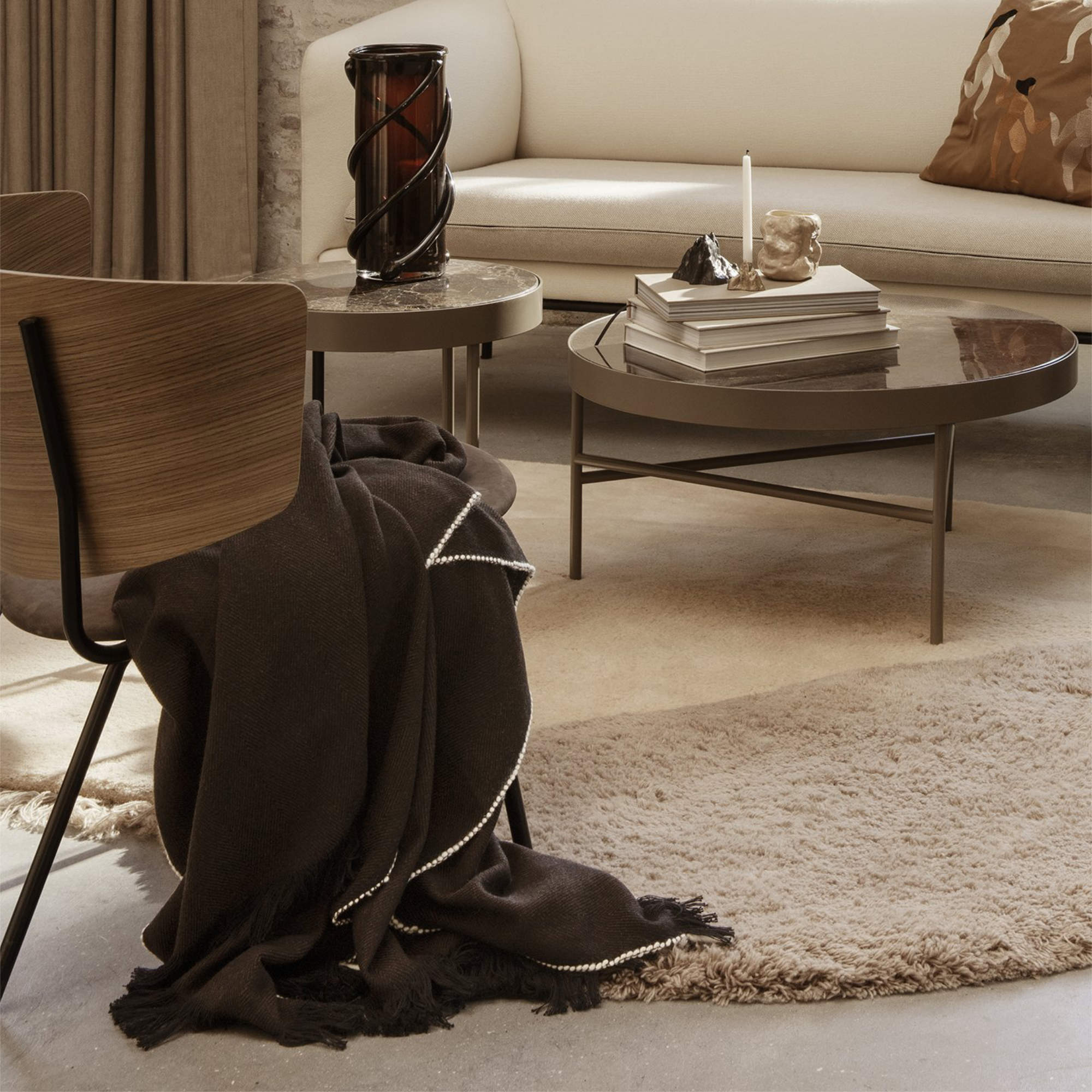 Herringbone Blanket - Dark Coffee-3
