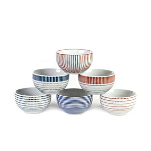 Block Bowls - S - Striped (Set Of 6)