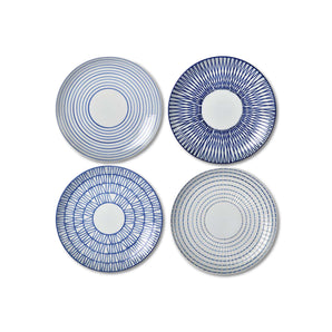 Vario Plates - Blue Stripes (Set of 4)