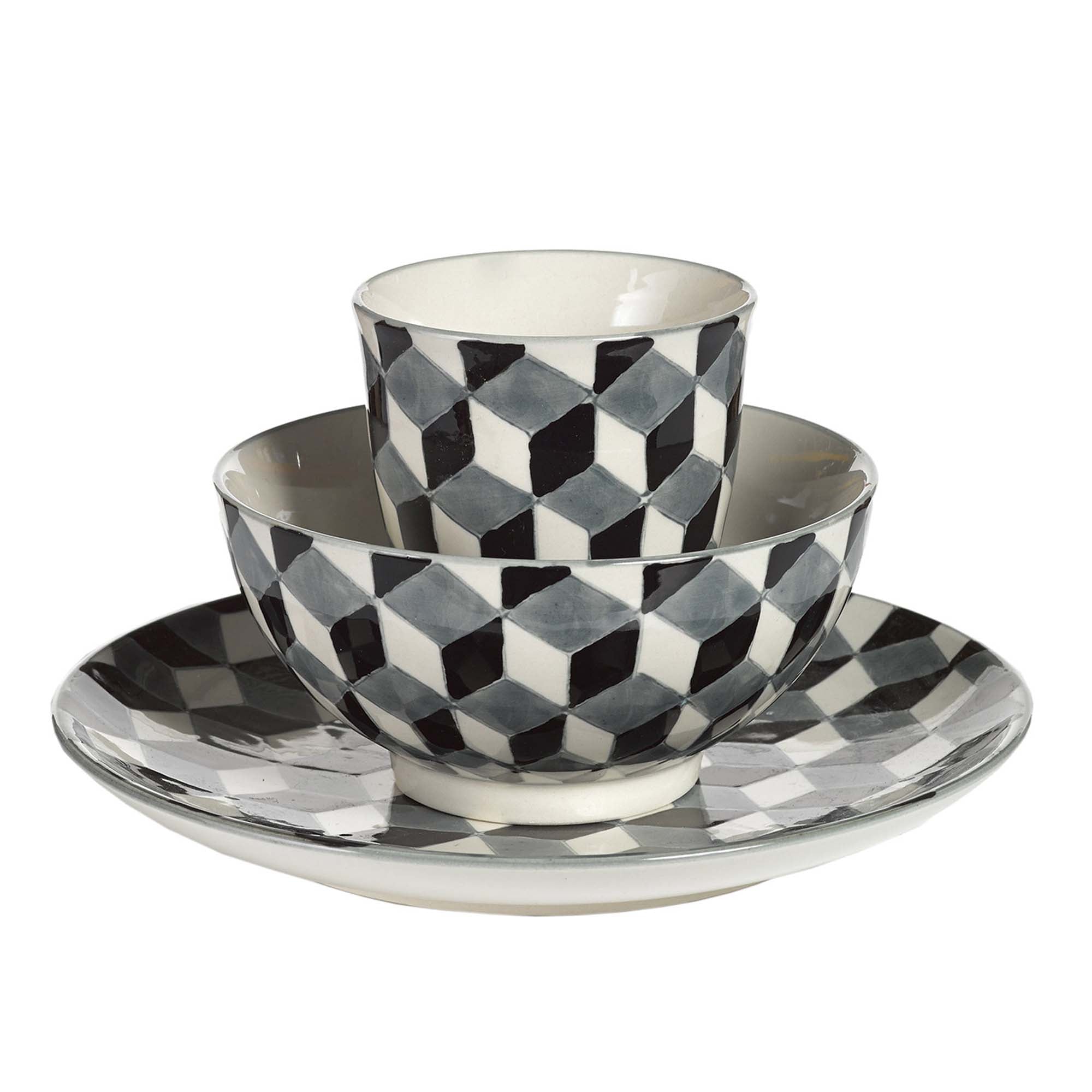 3D Bowls - Black (Set Of 4)-3