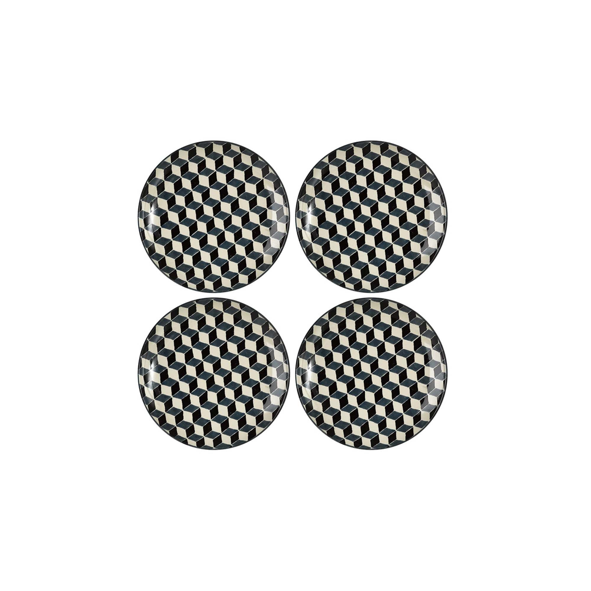 3D Plates - Black (Set 4)
