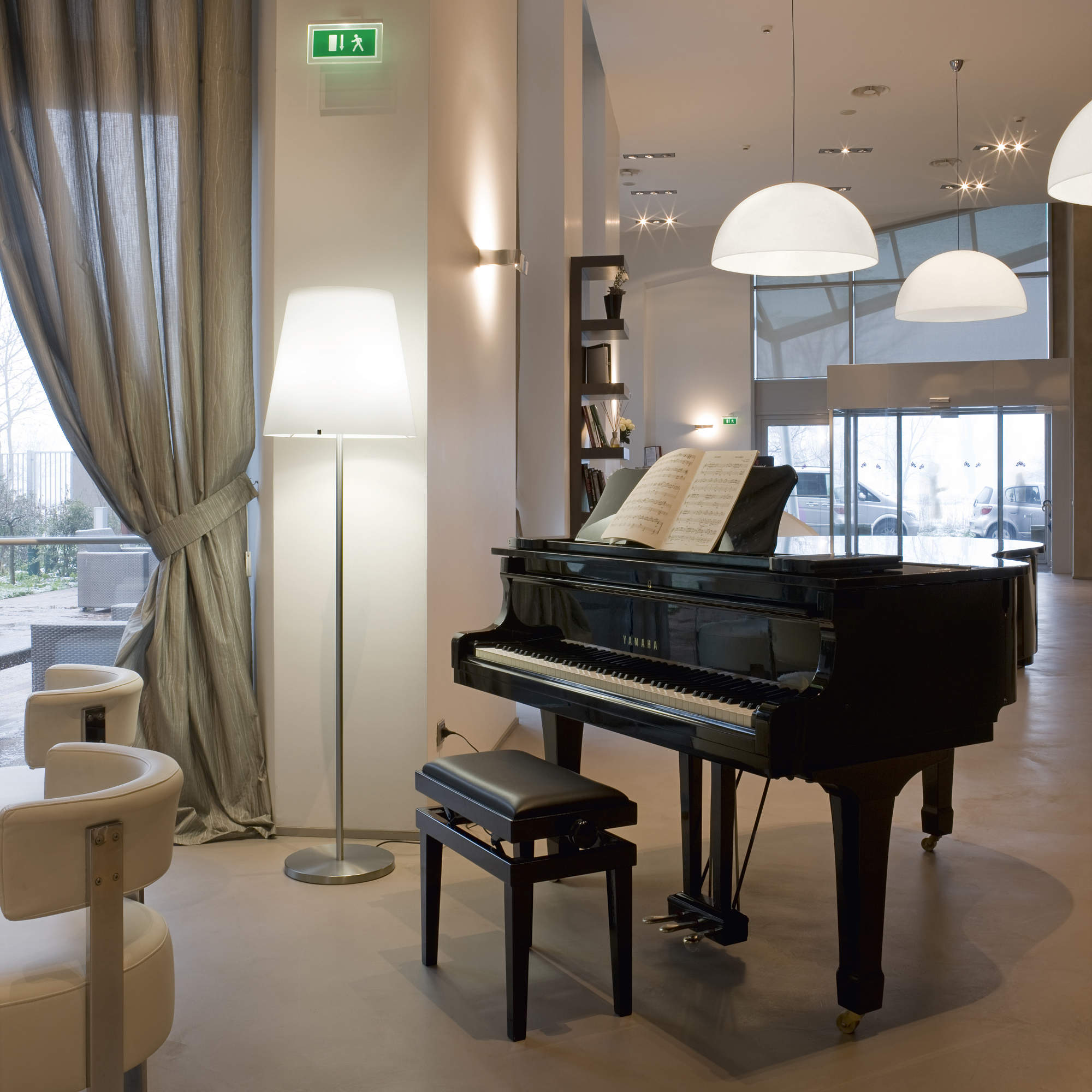 3247 150 Floor Lamp - Nickel/White