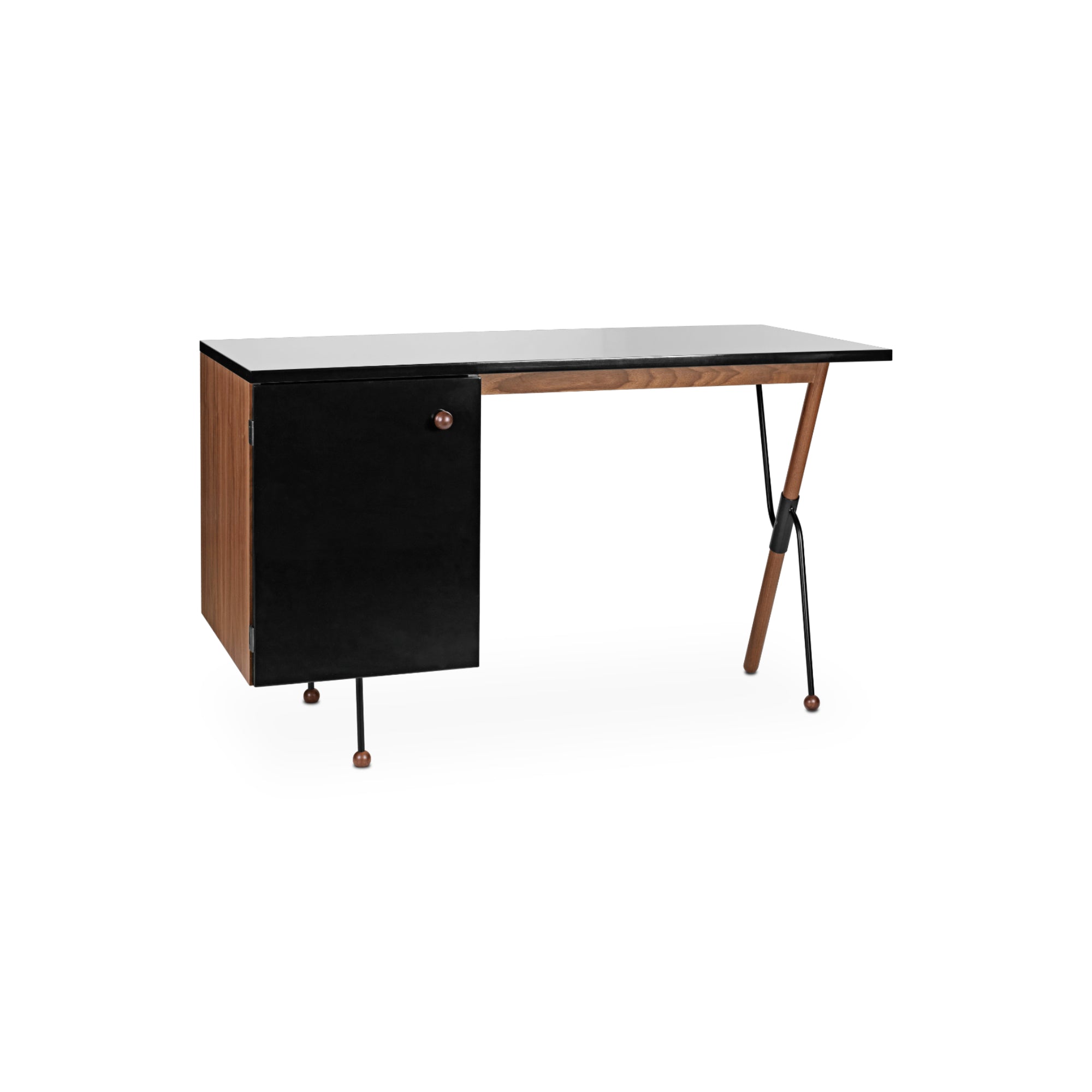 62 10003846 Desk - Walnut/Black-1