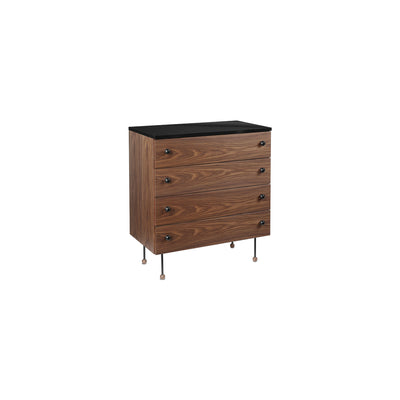 62 4 Drawer Dresser - Walnut/Black