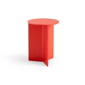 Slit Table Wood Round - Red Lacquered Oak
