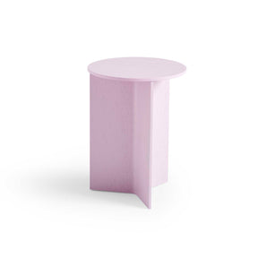 Slit Table Wood Round - Pink Lacquered Oak