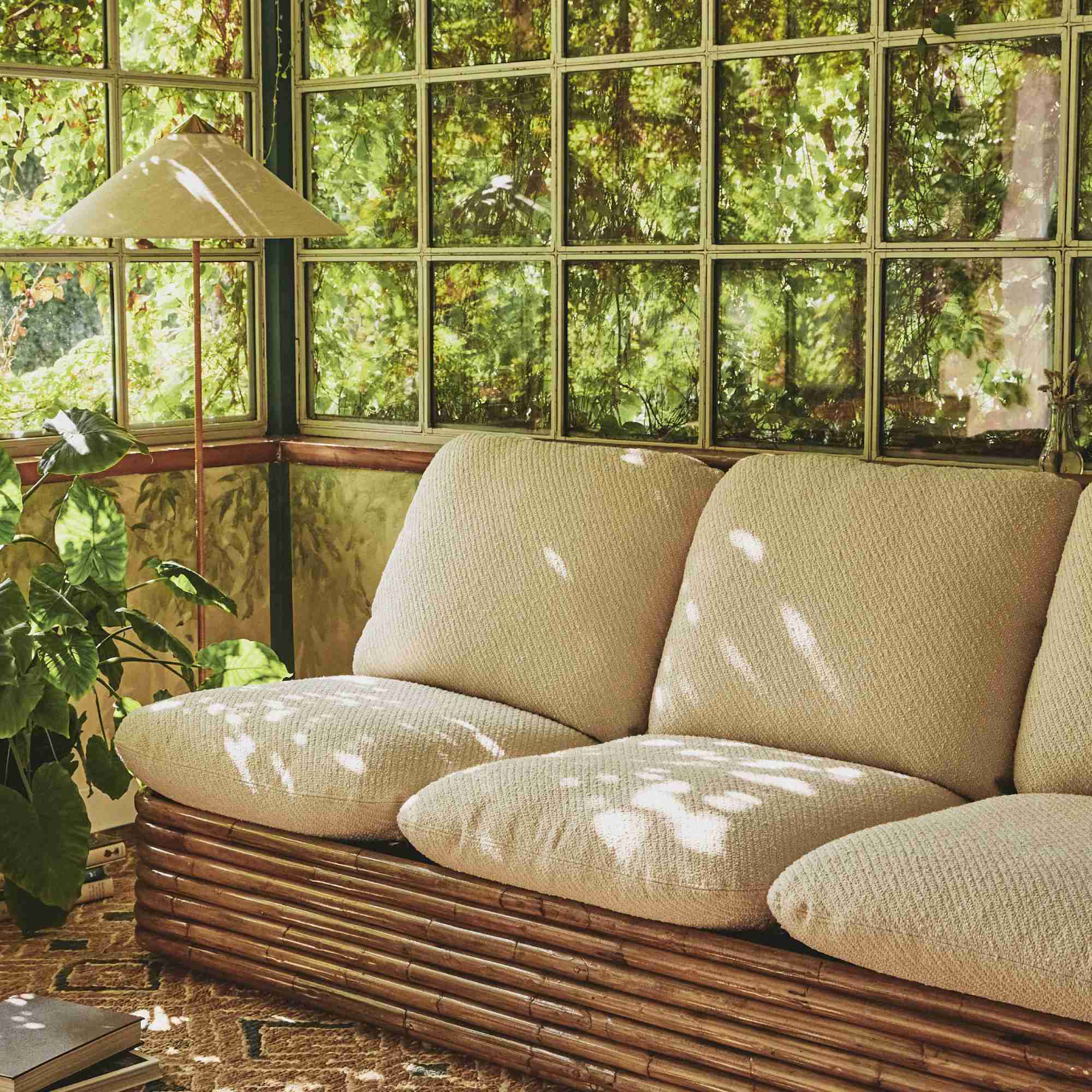 9602 مصباح أرضي - نحاس/قماش-4