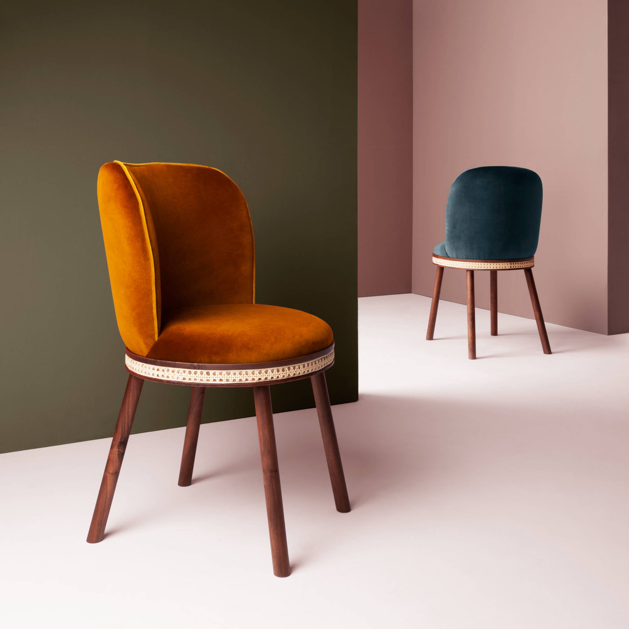 Alma Dining Chair - Velvet 2 (Velvet Terracotta)-3