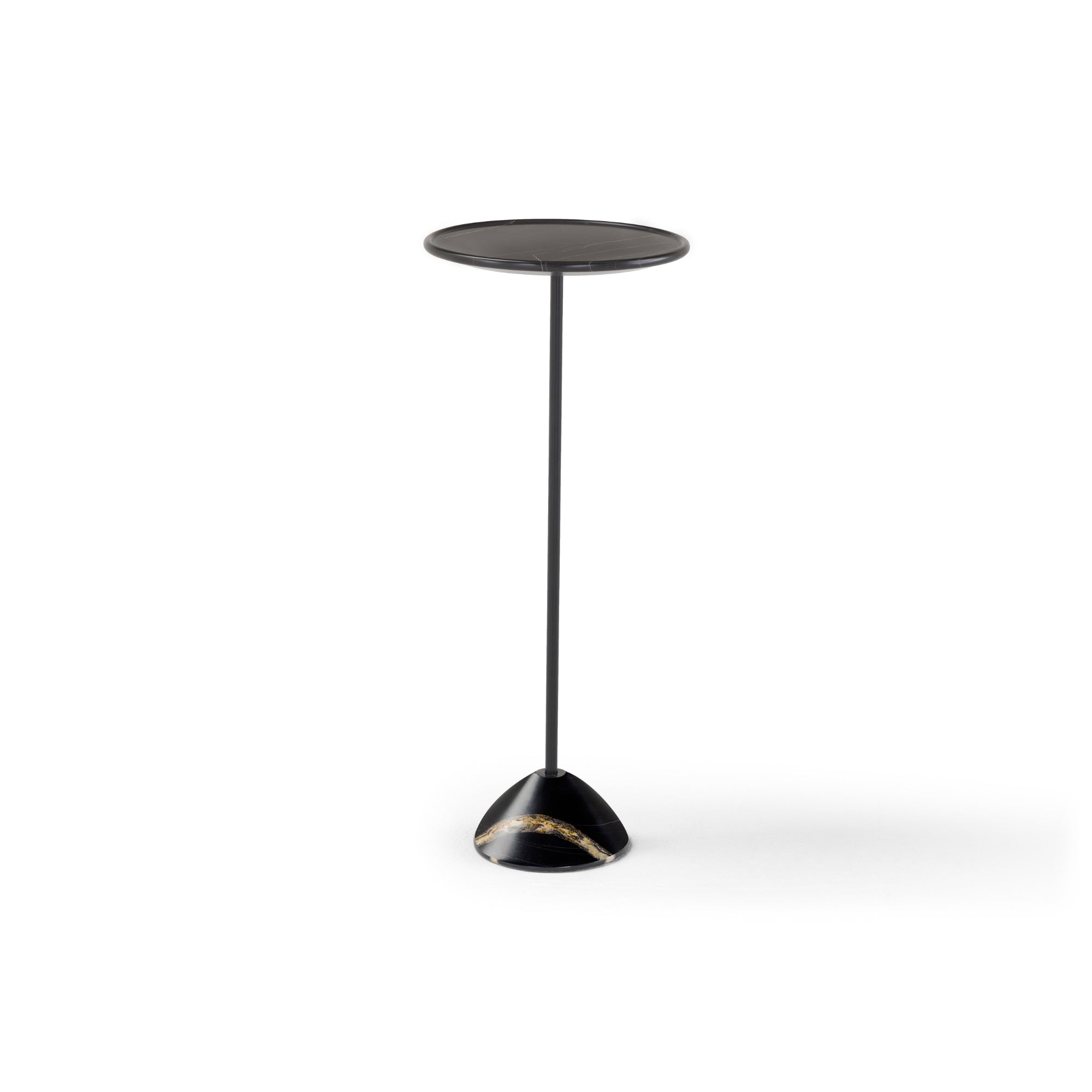 Hourglass T533 Side Table - Sahara Noir Marble/Stained Ash