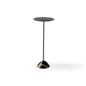 Hourglass T533 Side Table - Sahara Noir Marble/Frassino Tinto Ebano