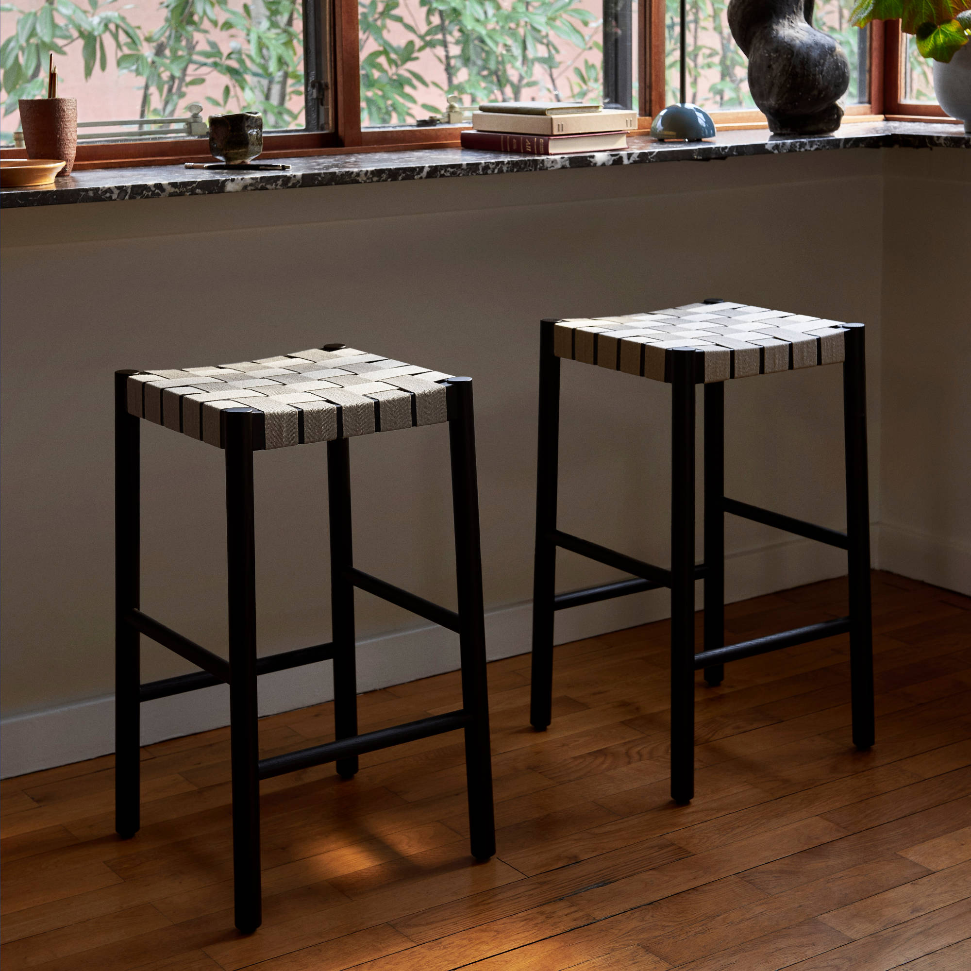 Betty TK8 Barstool - Black/Natural