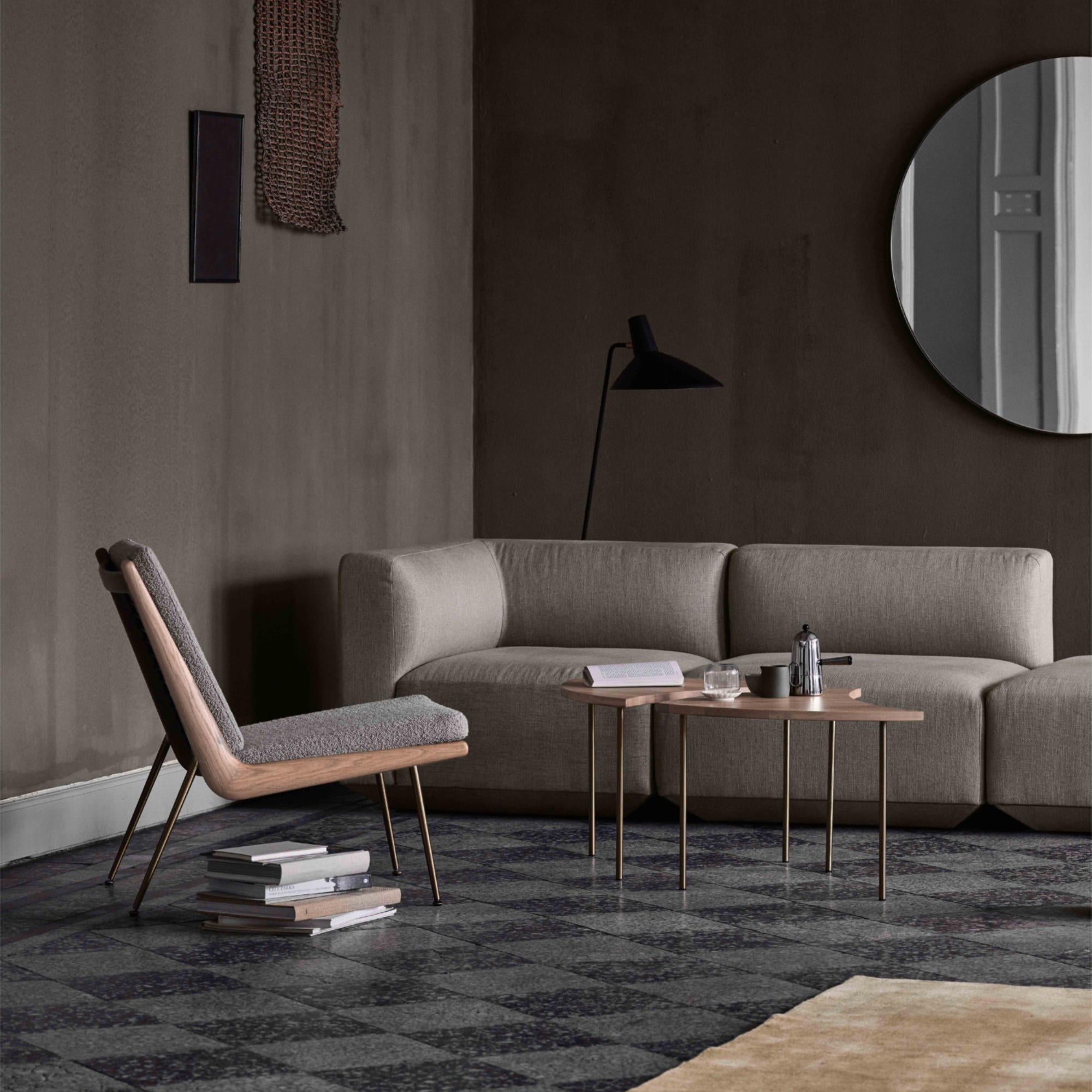 Pinwheel HM7 Side Table - Brass/Oiled Oak