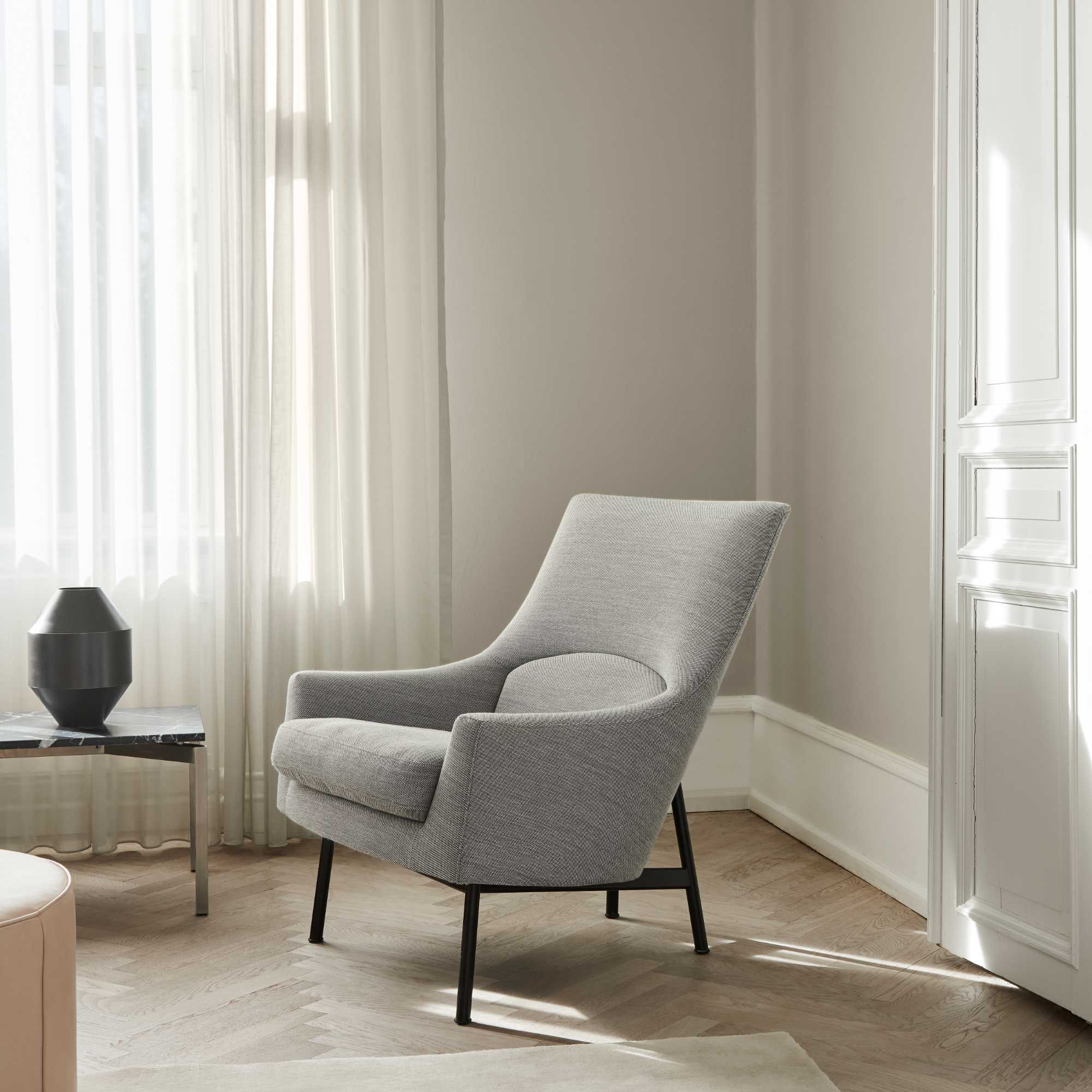 A-Chair 6542 Metal Base Armchair - Black/Fabric 3 (Vidar 333)-9