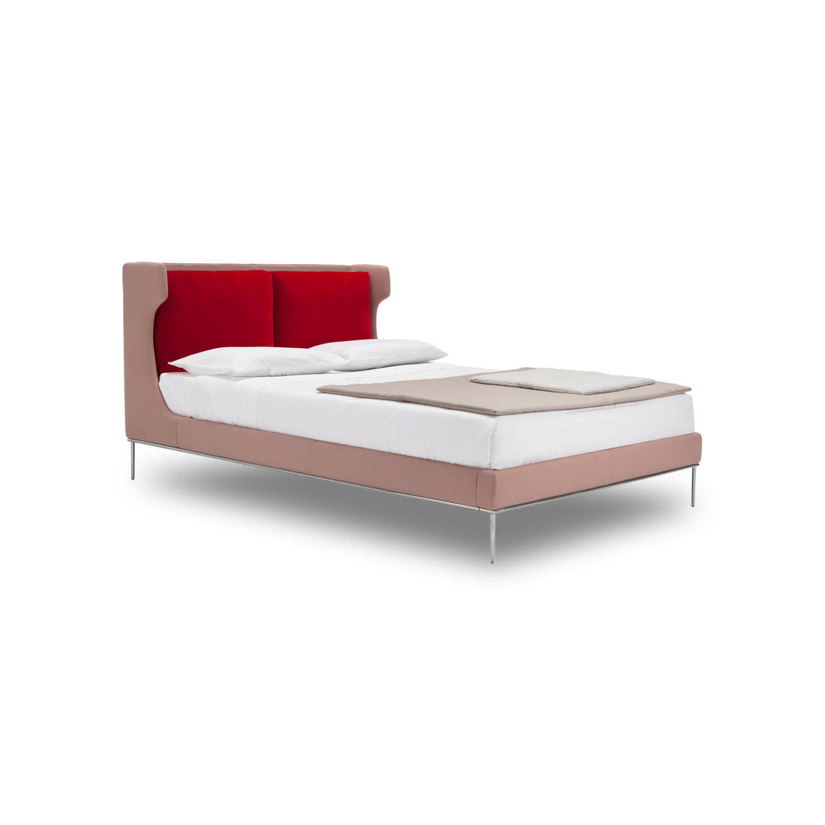 Alice Bed – 206x240x113 / Metal (Lucido) / Fabric (St. Moritz 070/Galba 105)-1