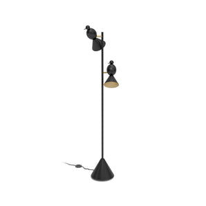 Alouette 2 Birds Floor Lamp - Black/Brass