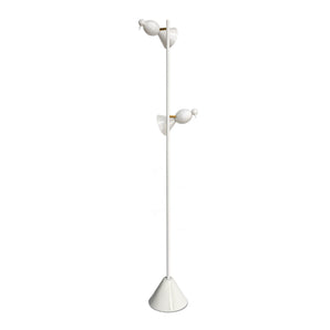 Alouette 2 Birds Floor Lamp - White/Brass