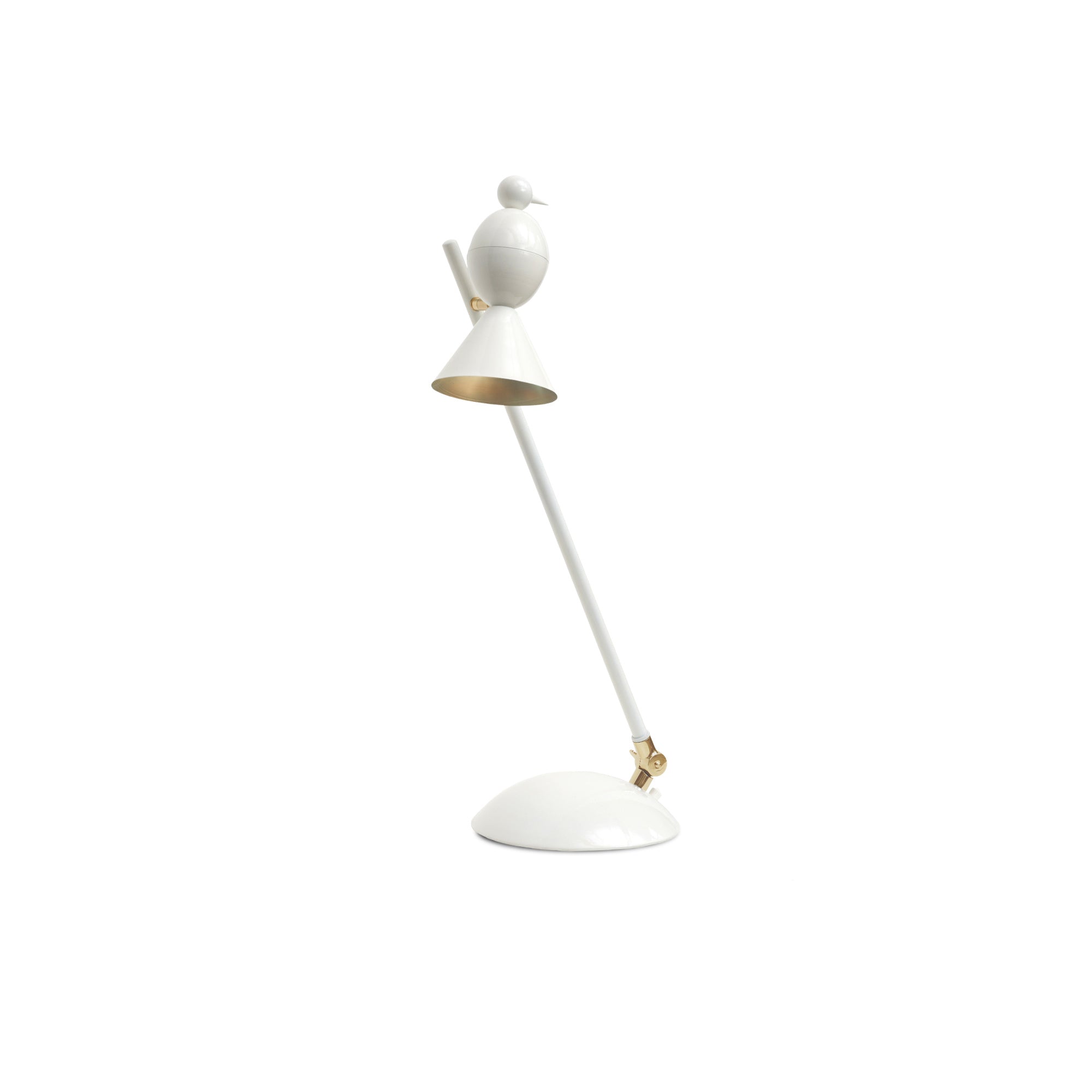 Alouette Slanted Table Lamp - White/Brass