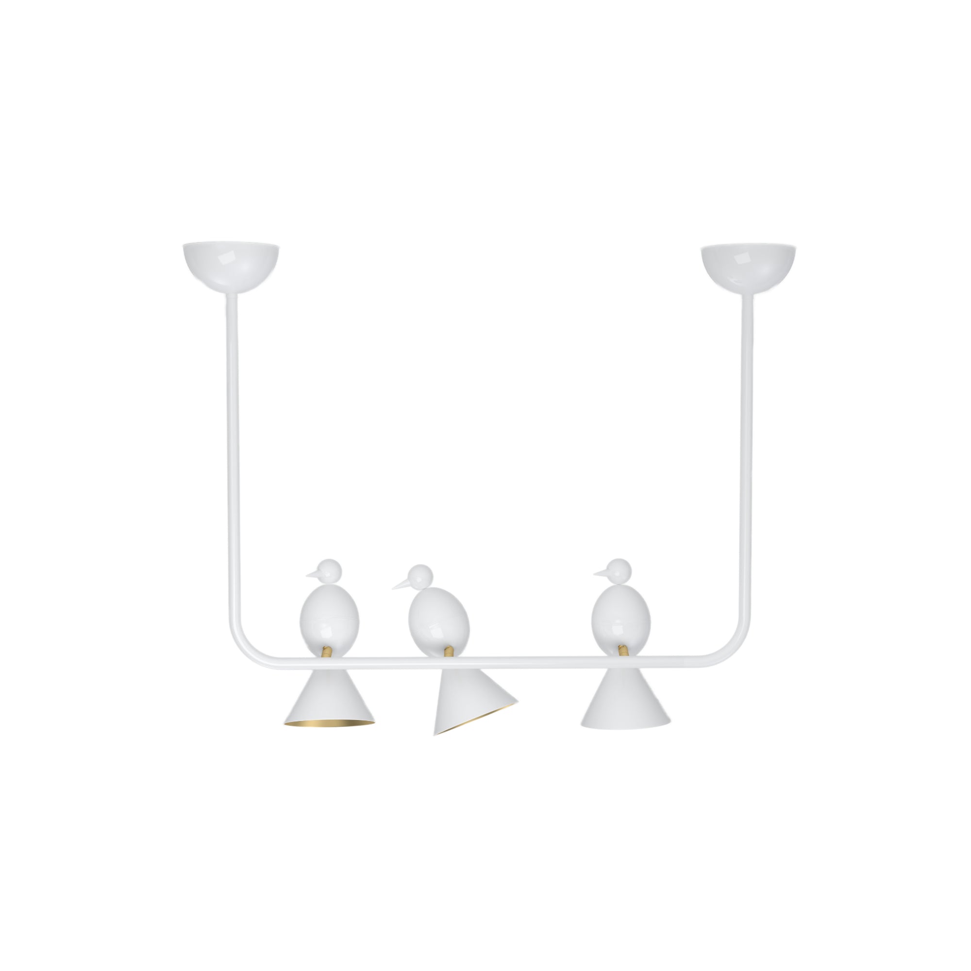 Alouette U 3 Birds Ceiling Light - White/Brass