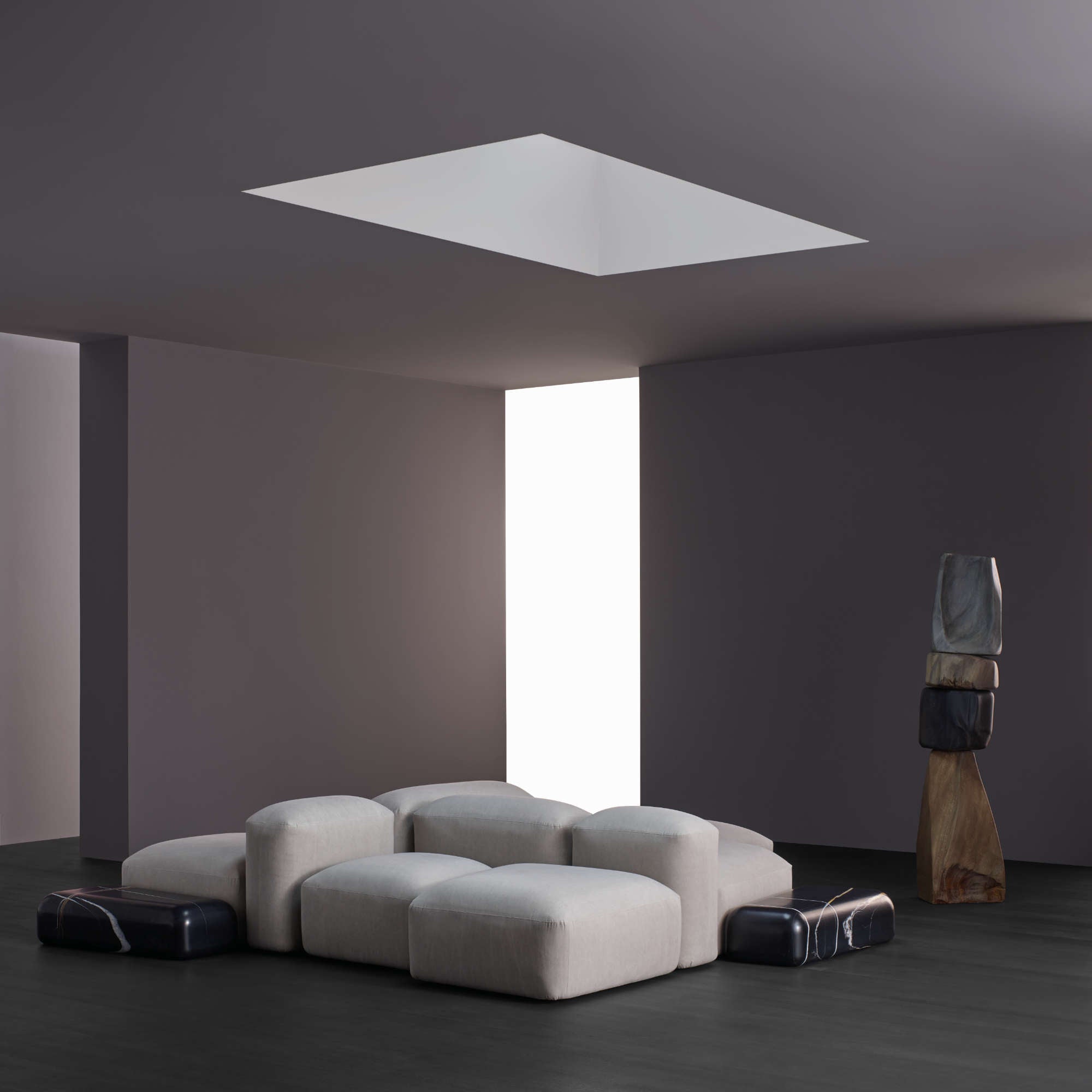 Lapis E012 Coffee Table - Grafite Marble-2