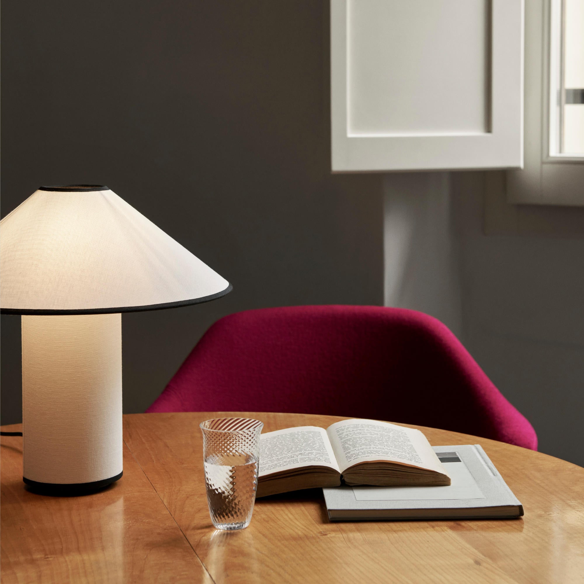 Colette ATD6 Table Lamp - White/Merlot-4