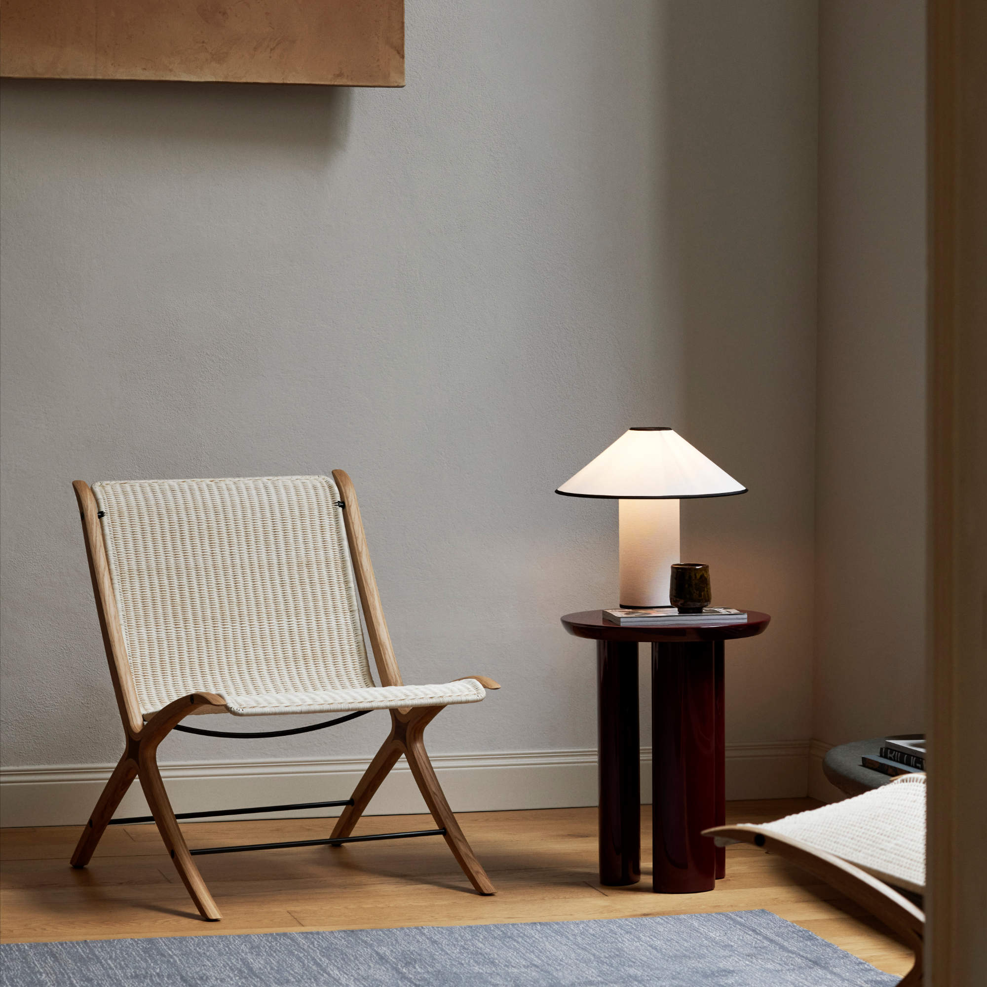 Colette ATD6 Table Lamp - White/Merlot-5