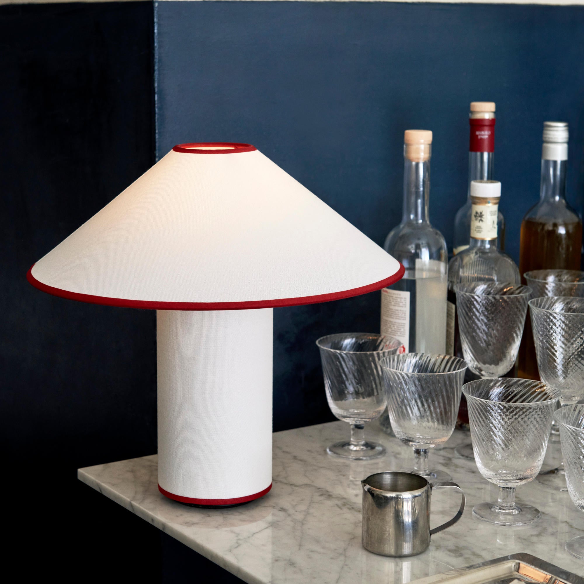 Colette ATD6 Table Lamp - White/Merlot-3