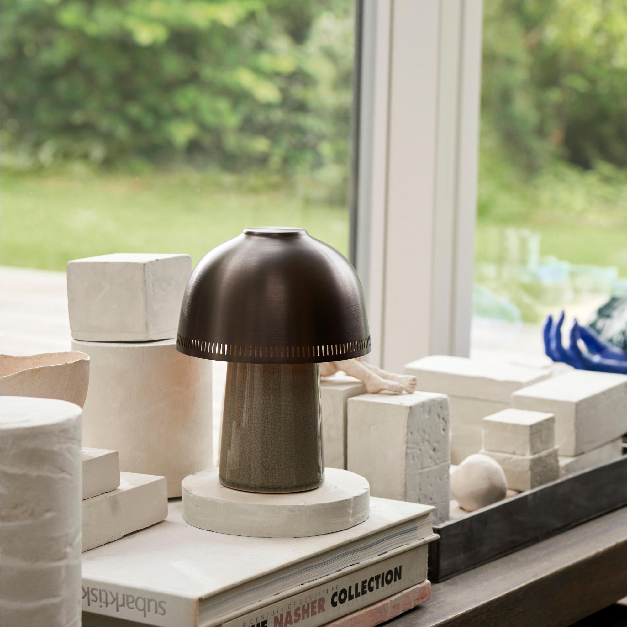 Raku SH8 Portable Lamp - Blue/Green/Brass-3