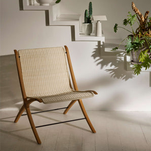 X HM10 Lounge Chair - Oak/Natural Rattan