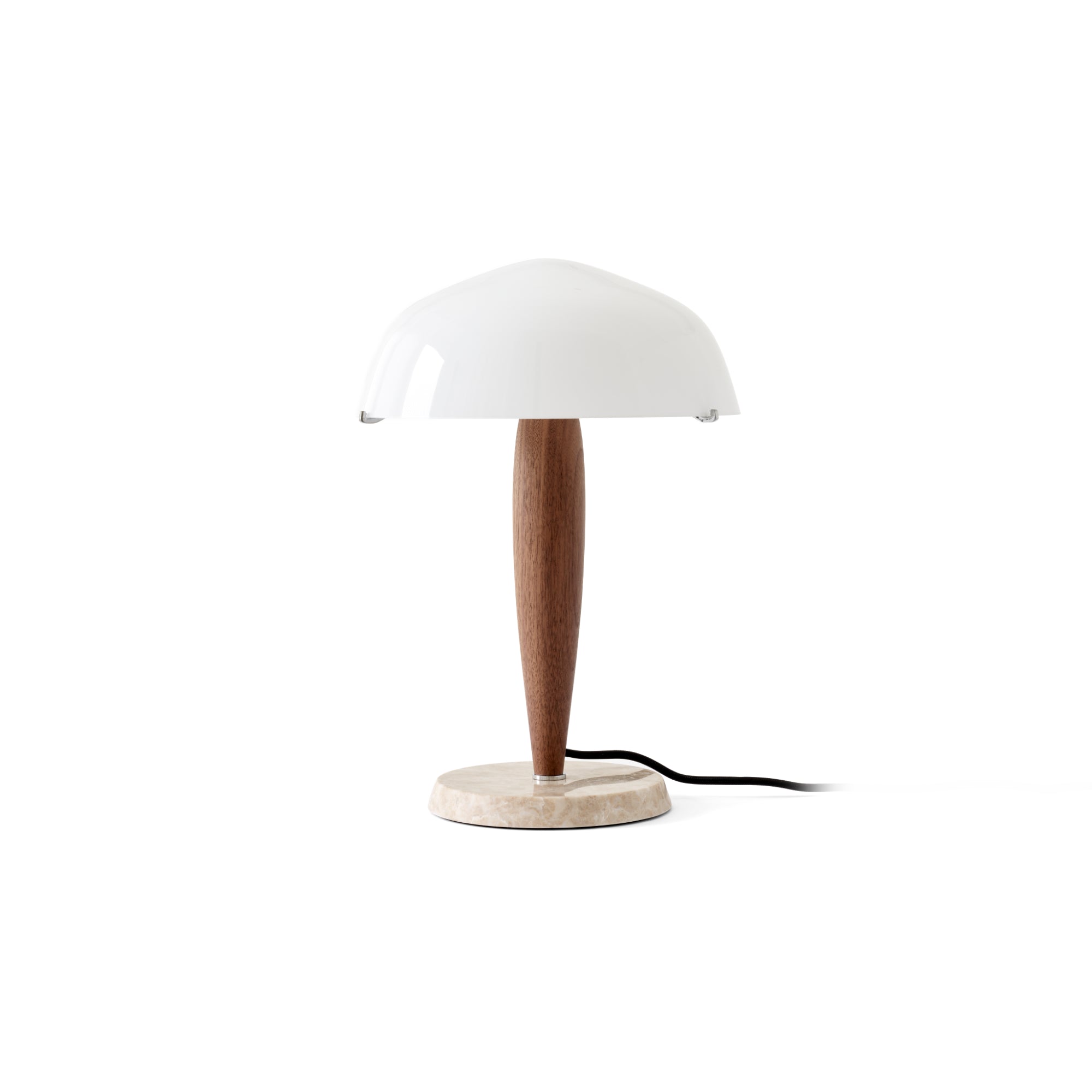 Herman SHY3 Table Lamp - Walnut/Cream Marble/Opal Glass-1