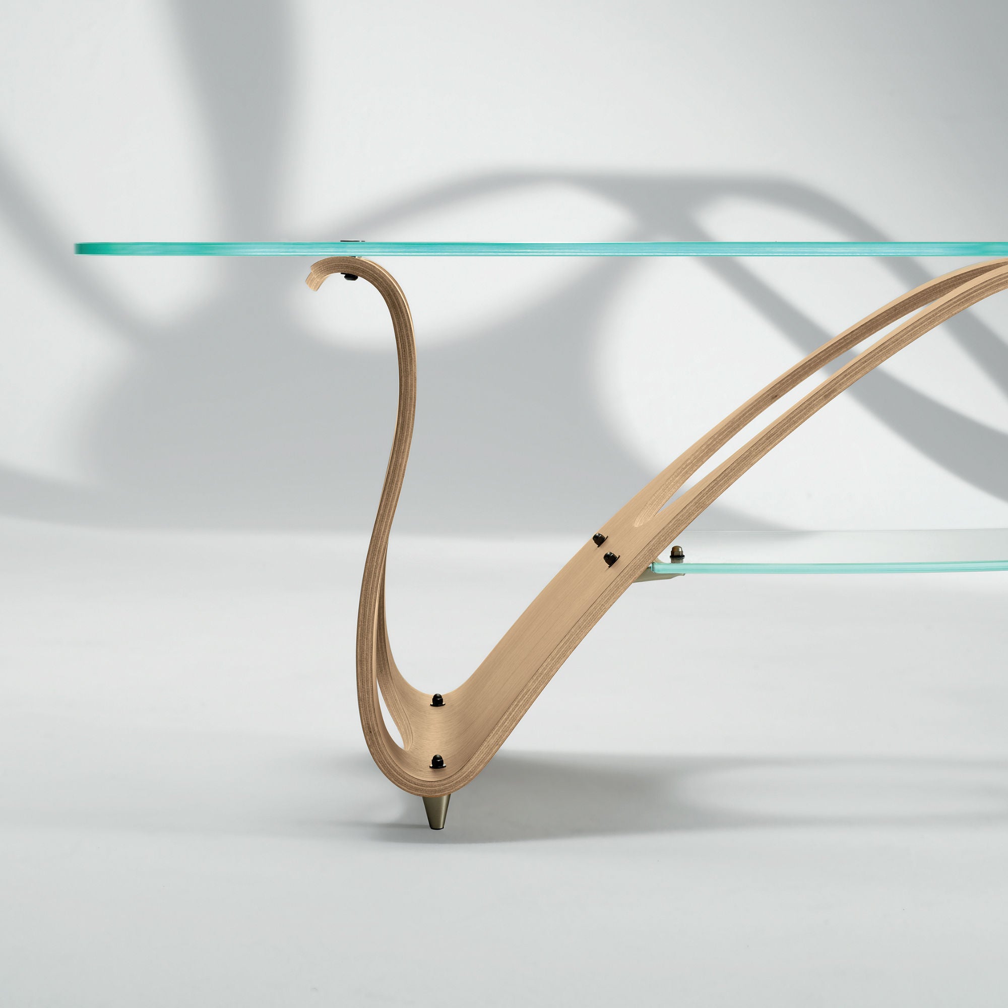 طاولة القهوة Arabesco CM 697 - خشب البلوط الطبيعي/الزجاج الشفاف-3