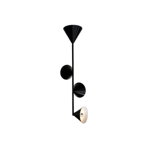 Vertical One 3 Cones Pendant Lamp - Black/White