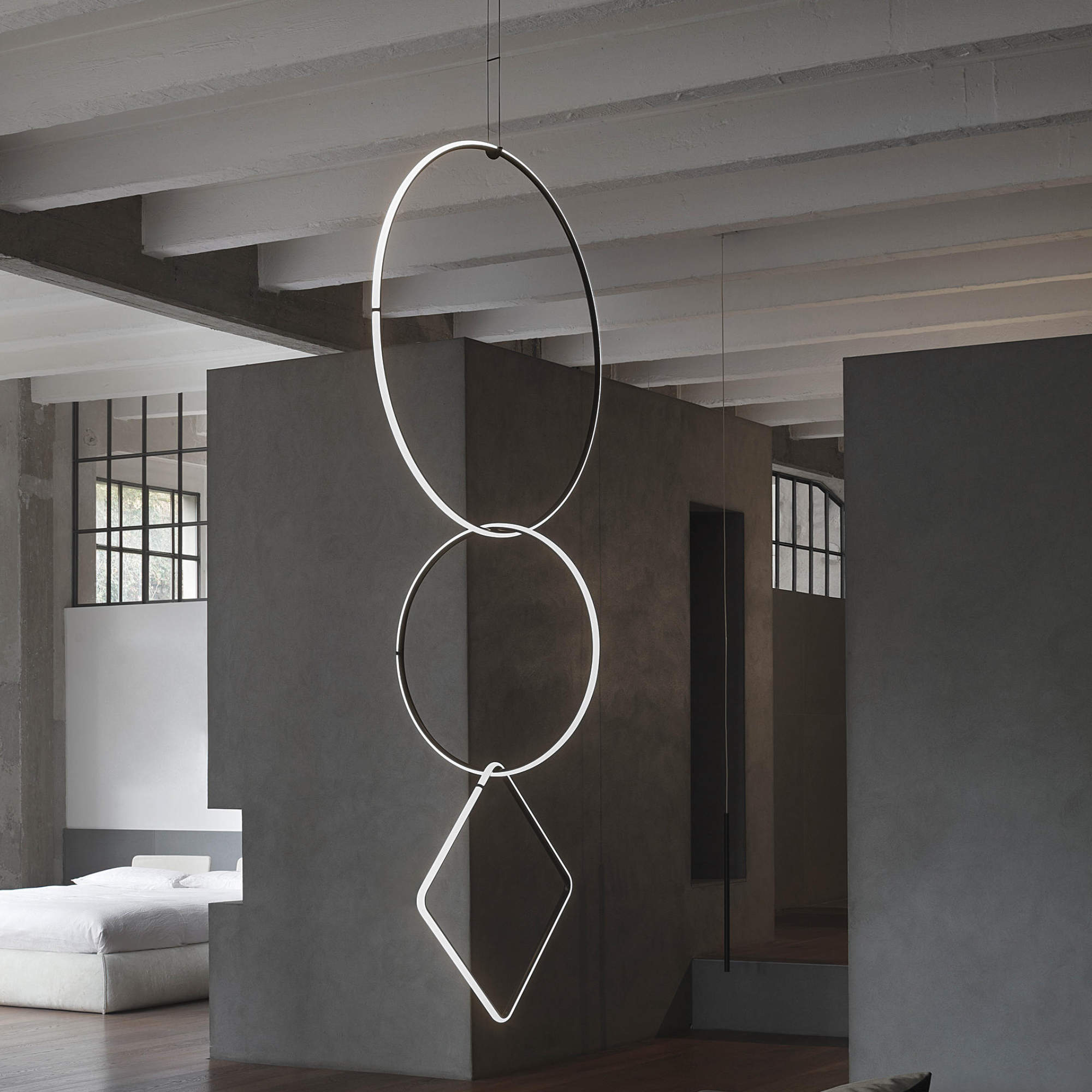 Arrangements Square Large Pendant Lamp - Matte Black-4