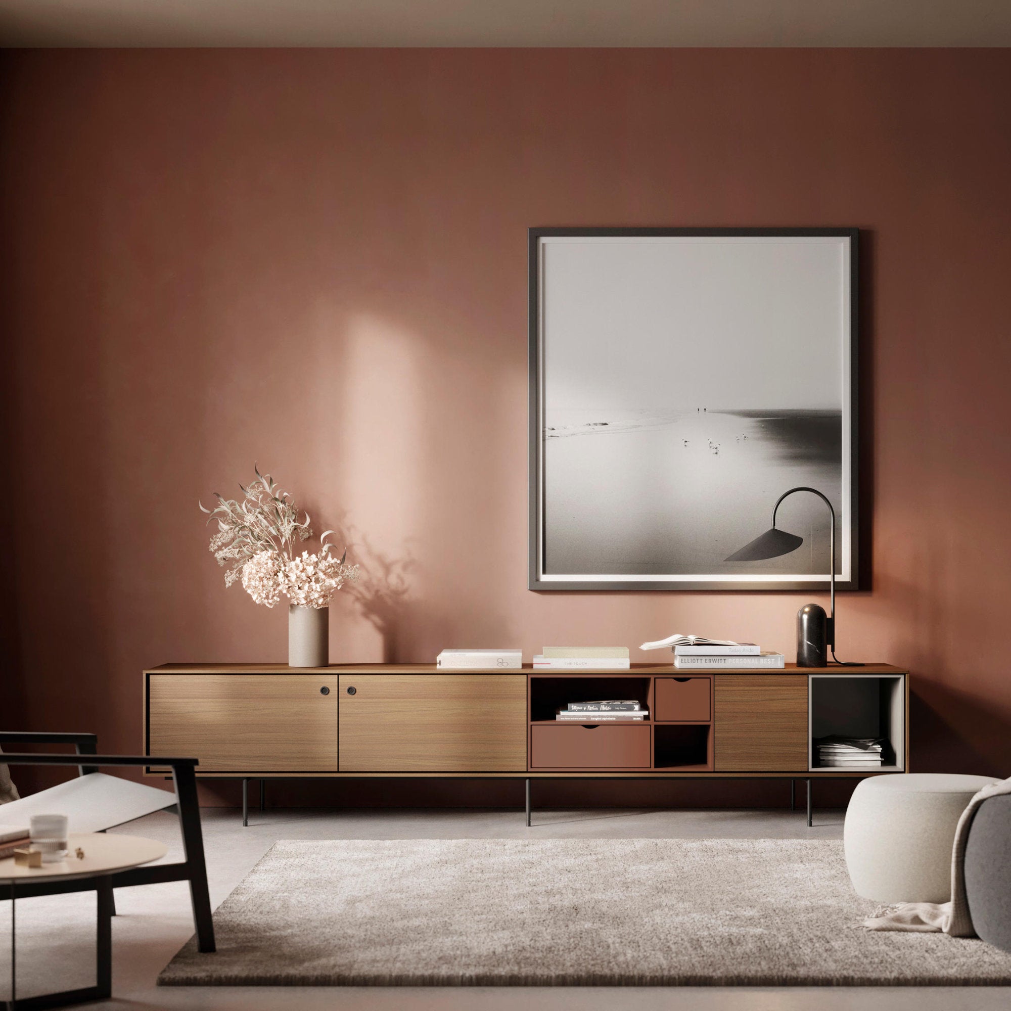 Aura 29 TV Unit - Walnut/Indian/Stone