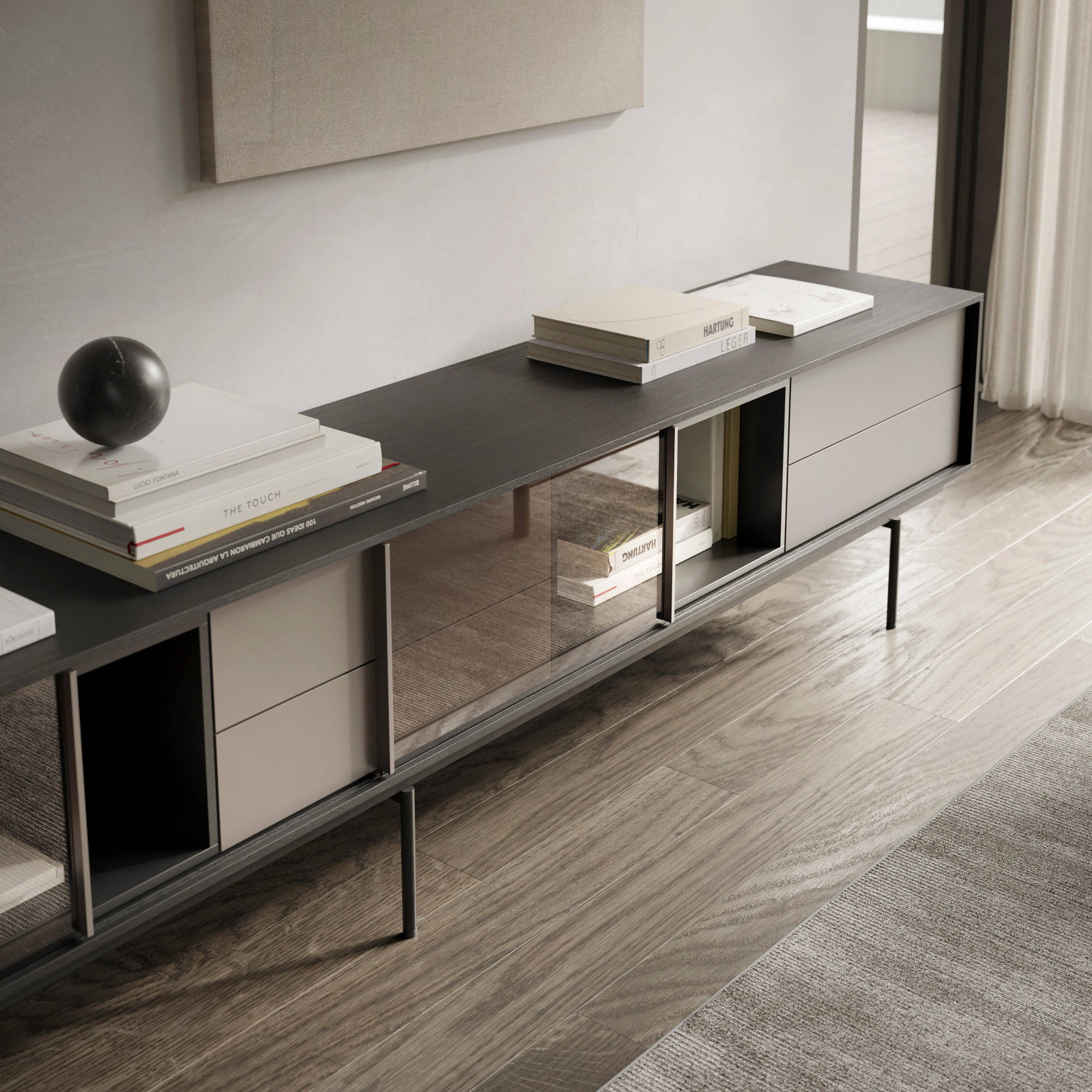 Aura 33 TV Unit - Kai Black/Vison-3