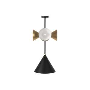 Axis 4 Cones + 1 Cone  Pendant Lamp - Black/Brass