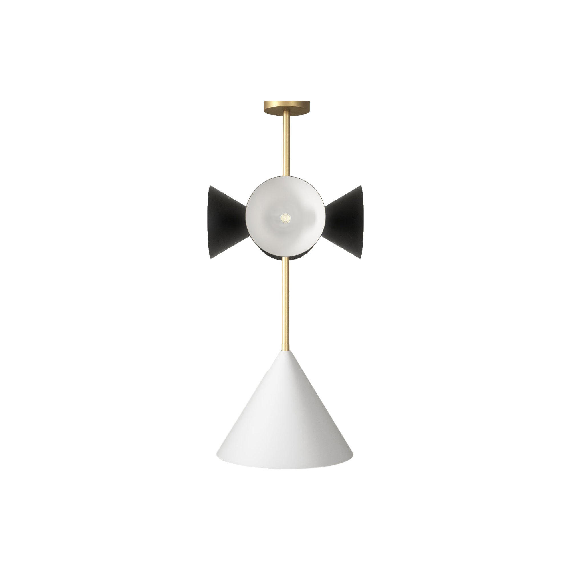 Axis 4 Cones + 1 Cone  Pendant Lamp - Black/White/Brass