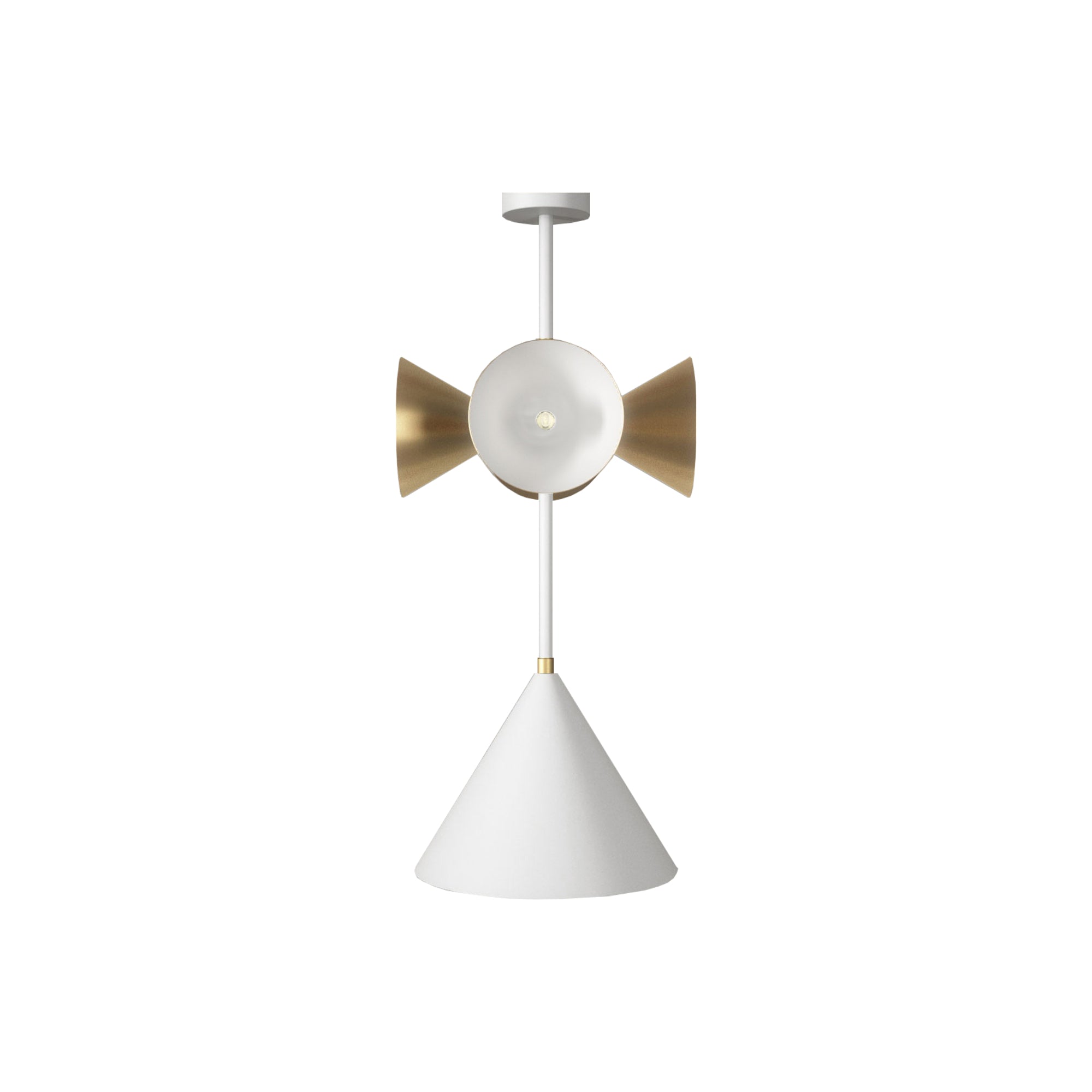 Axis 4 Cones + 1 Cone  Pendant Lamp - White/Brass