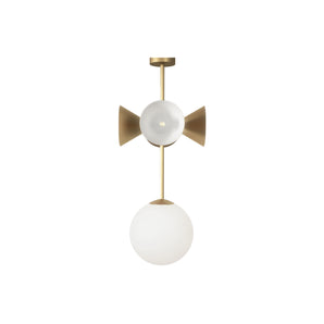 Axis 4 Cones + 1 Globe Pendant Lamp - Brass