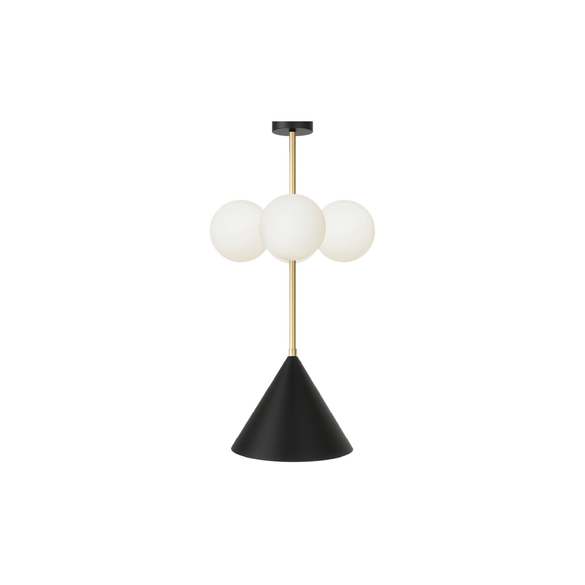 Axis 4 Globes + 1 Cone  Pendant Lamp - Black/Brass